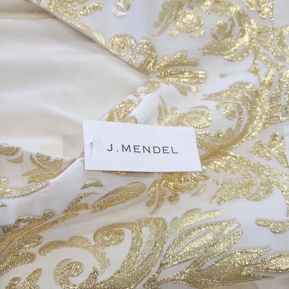 J. Mendel Paris Couture Baroque Silk Patchwork Puff Sleeve Mini Dress - Picture 4 of 10